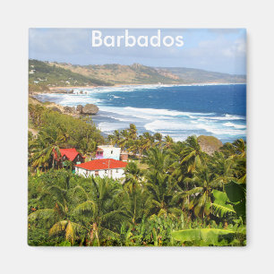 Imã Barbados, bela vista da encosta e do oceano