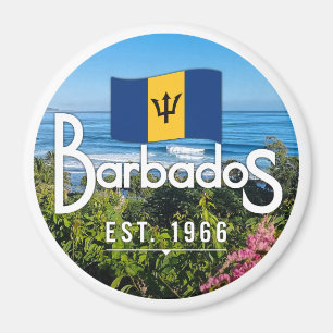 Imã "Barbados Est. Vista da Costa Leste de 1966" com S