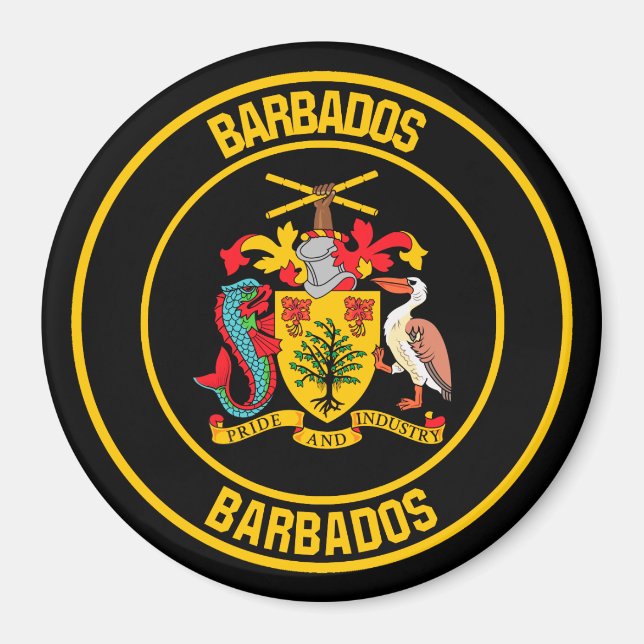 Imã Barbados Round Emblem (Frente)