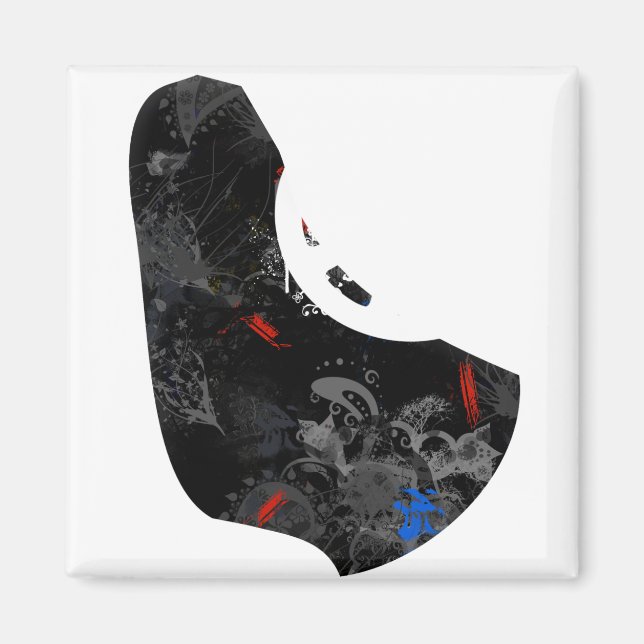 Imã Barbados Trendy Sinal de Paz com Mapa de Barbados (Frente)