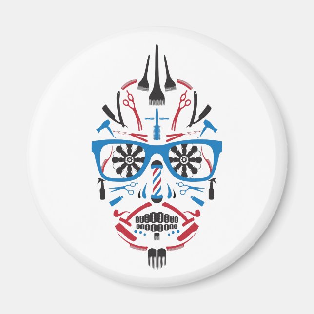Imã barbearia calavera (Frente)