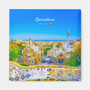 Imã Barcelona, Espanha - Parque Güell Mosaico Gaudí