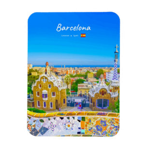 Ímã Barcelona, Espanha - Parque Güell Mosaico Gaudí Ar