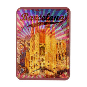 Ímã Barcelona, Espanha, Poster vintage