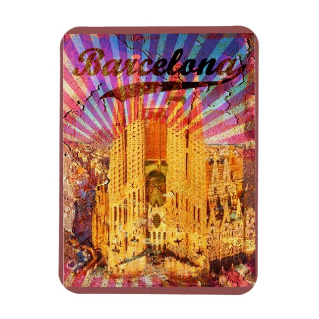 Ímã Barcelona, Espanha, Poster vintage (Vertical)