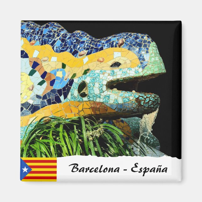 Imã Barcelona Magnet, Lizard Fountain, Spain (Frente)