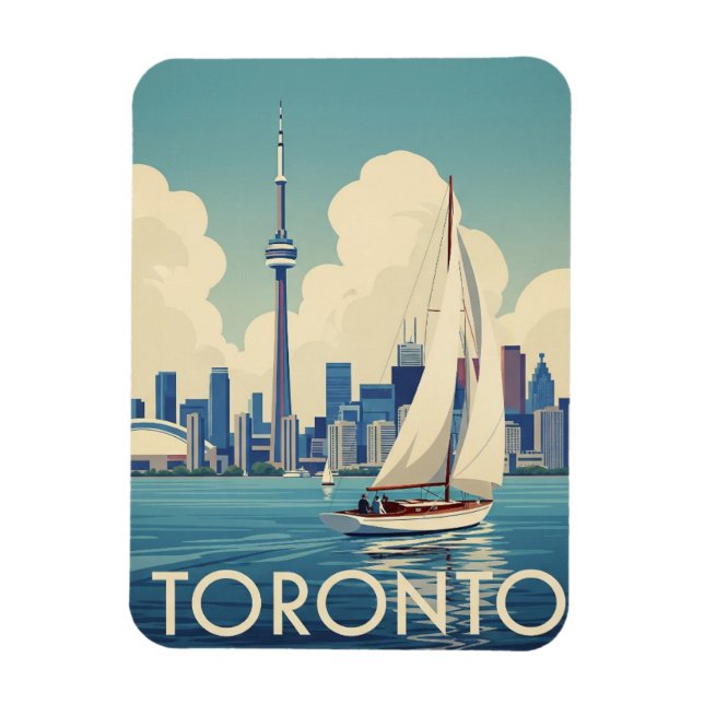 Ímã Barco à Vela Antigo em Toronto Canadá Viagem (Vertical)