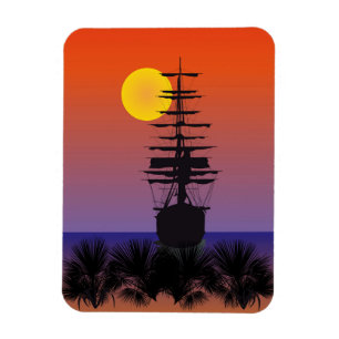 Ímã Barco ao cair do sol íman