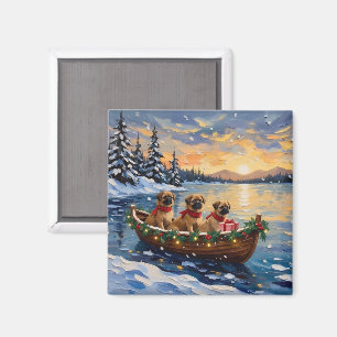 Imã Barco de Natal do Pequinês Feriado