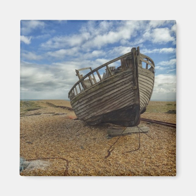 Imã Barco De Pesca De Madeira Abandonado | Dungeness (Frente)