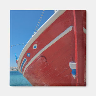 Imã Barco de pesca no porto de Mykonos em Cyclades