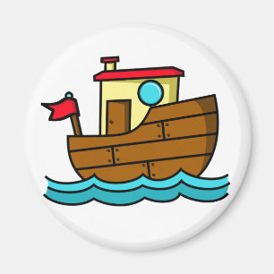 Imã Barco de Reboque de Desenho Animado