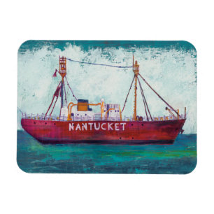 Ímã Barco-farol litoral da arte Nantucket