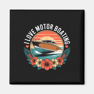 Imã Barco motorizado vintage pôr do sol amor