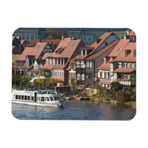 Ímã Barco turístico em Little Venice e Rio Regnitz