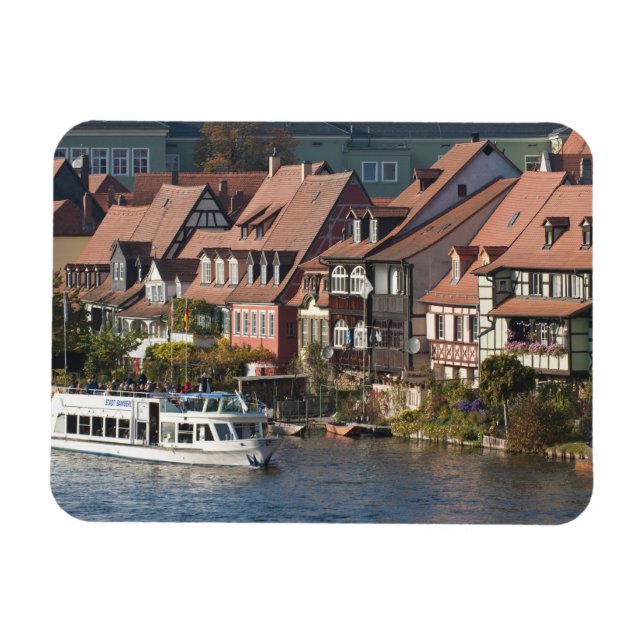 Ímã Barco turístico em Little Venice e Rio Regnitz (Horizontal)