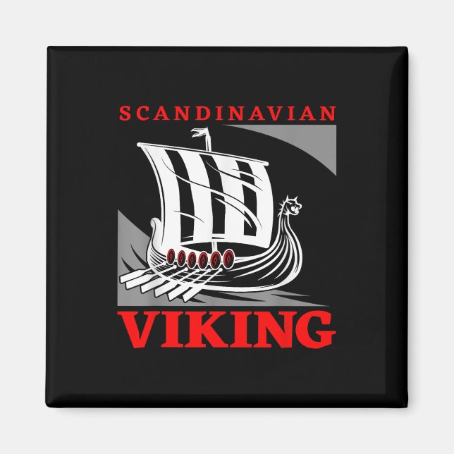 Imã Barco Viking Escandinavo Dragão Drakkar Thor  (Frente)