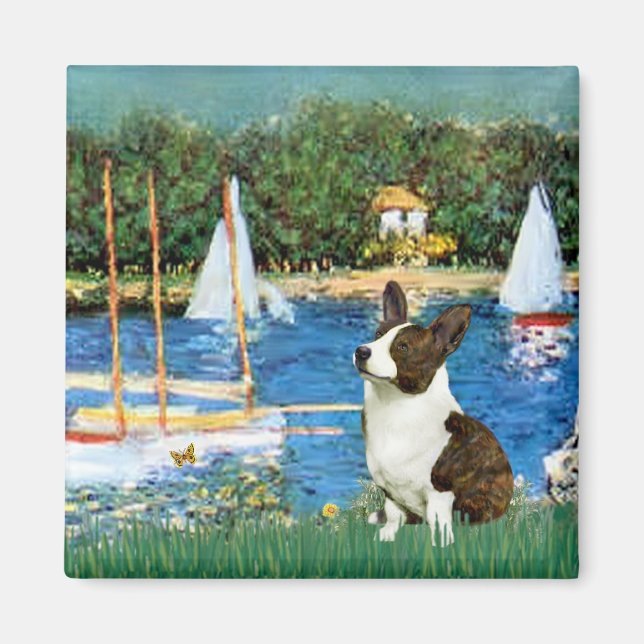 Imã Barcos à vela - Cardigan Welsh Corgi 5 (Frente)