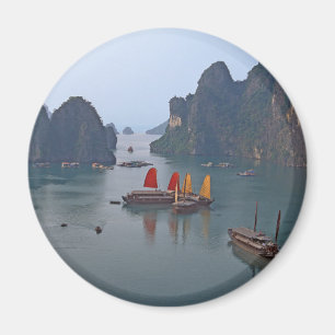 Imã Barcos à vela na Baía de Ha Long - Vietnã, Ásia