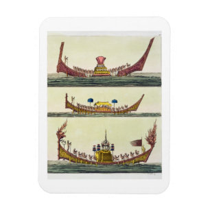 Ímã Barcos chineses Cochin, ilustração de "Le Costum