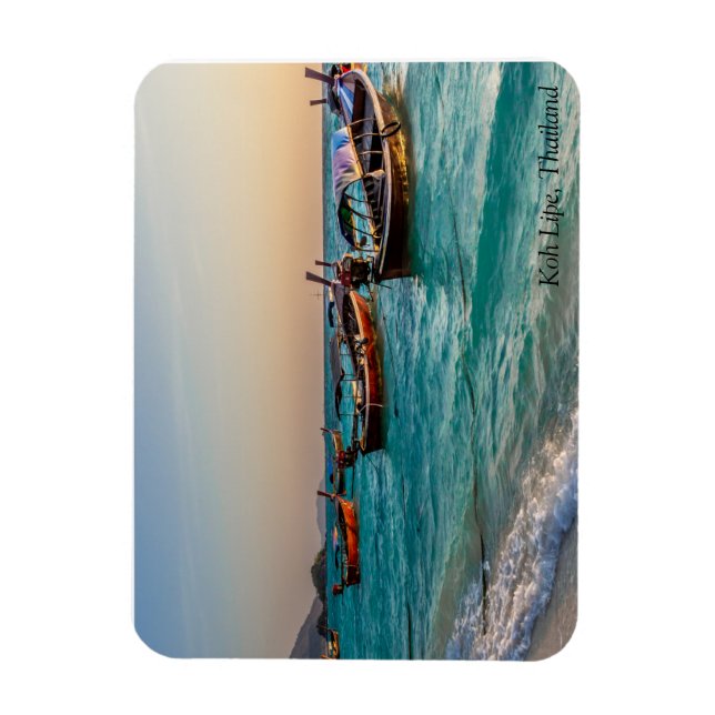 Ímã Barcos de cauda longa Koh Lipe, Tailândia (Vertical)