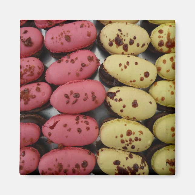 Imã Barcos de chocolate cor-de-rosa e amarelo (Frente)