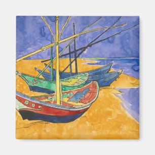 Imã Barcos de pesca de Vincent van Gogh   na praia