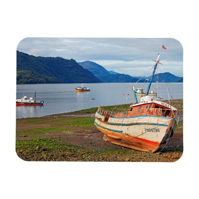 Ímã Barcos de pesca, Hornopiren, Chile (Horizontal)