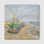 Imã Barcos De Pesca | Vincent Van Gogh<br><div class="desc">Barcos de pesca na praia em Saintes-Maries (1888) por Vincent Van Gogh,  artista poste-impressionista neerlandês. Arte original é uma pintura em forma de óleo na paisagem da canvas que mostra vários barcos de pesca na costa oceânica.

Use as ferramentas de design para adicionar texto personalizado ou personalizar a imagem.</div>