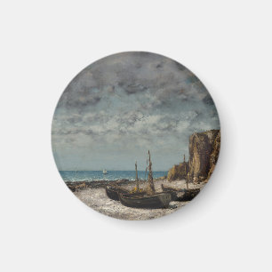 Imã Barcos numa Praia, Étretat – Gustave Courbet