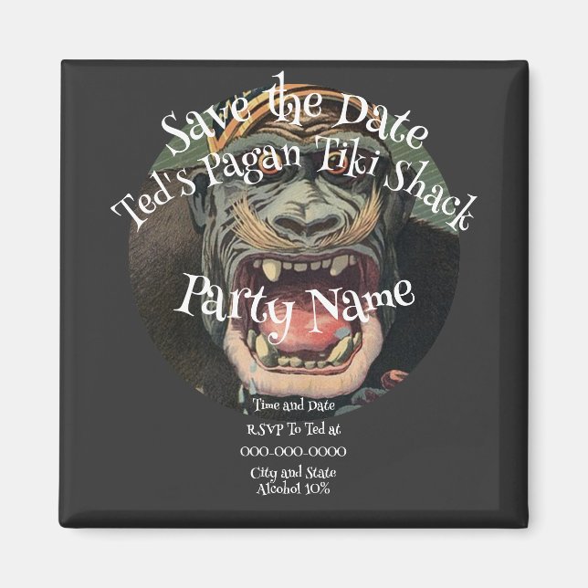 Imã Barraca de Tiki de Salvar a Data da Festa (Frente)