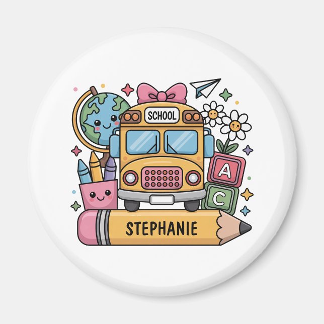 Imã Barramento Personalizado de Volta à Escola - Perso (Frente)