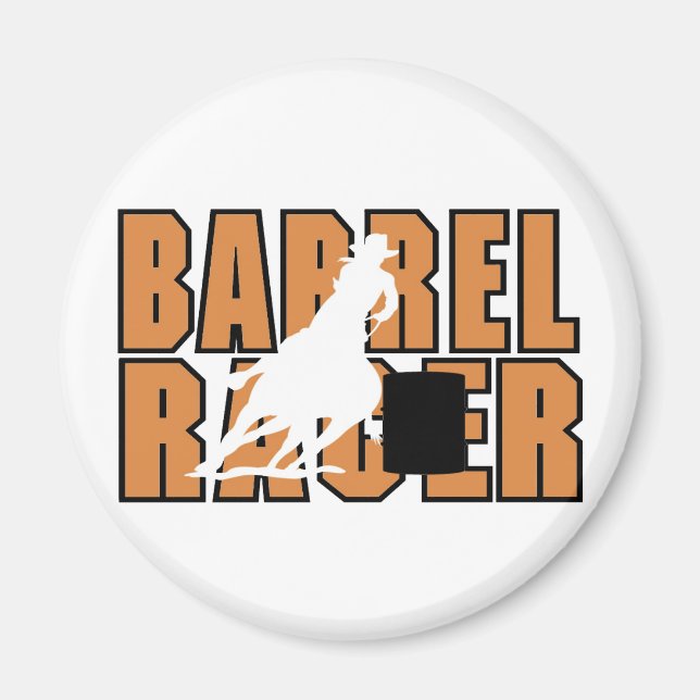 Imã Barrell Racer T-shirts e presentes. (Frente)