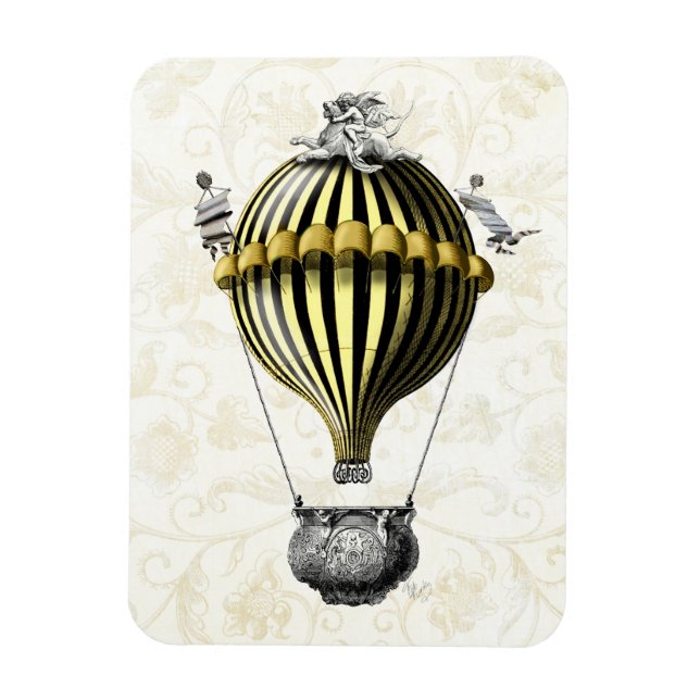 Ímã Barroco Balão Negro Amarelo (Vertical)