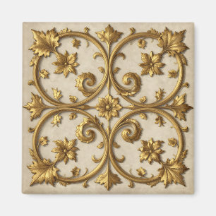 Imã Barroco Ornate Dourado em Filigrana