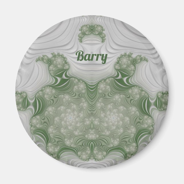 Imã BARRY ~ Branco e verde ~ Design Magnet impressiona (Frente)