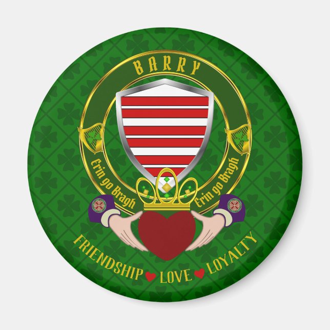 Imã Barry Irish Shield & Claddagh (Frente)
