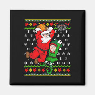 Imã Basball Santa Claus Slam Dunk Elf Ugly Christma