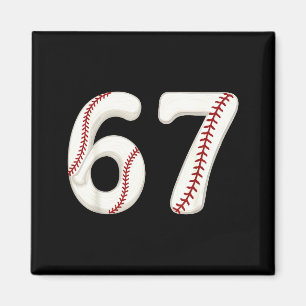 Imã Baseball 67 Número Engraçado Seis Sete Gen Alpha M