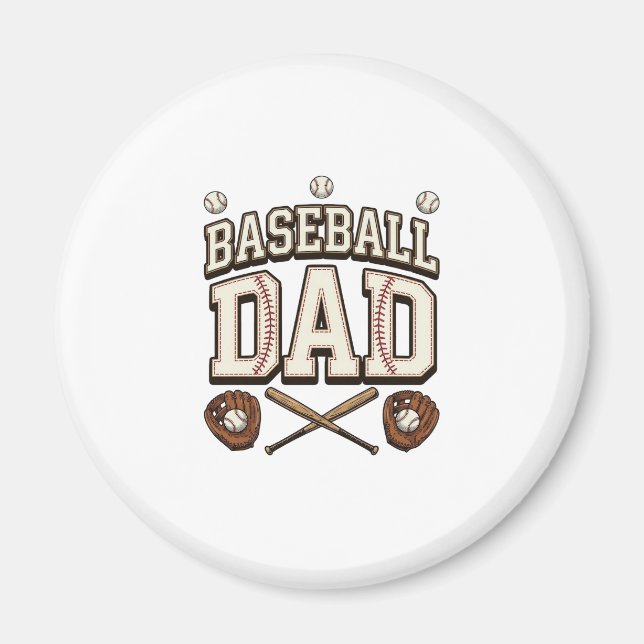 Imã Baseball Antigo Dia dos Pais (Frente)