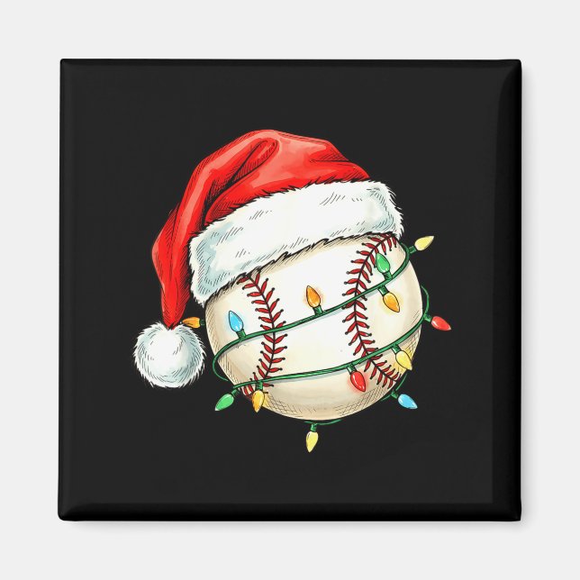 Imã Baseball Christmas Shirt Funny Santa Hat Srt Men K (Frente)