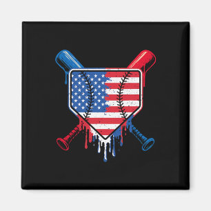 Imã Baseball Drill Boys Sorvete Patriótico Americano F