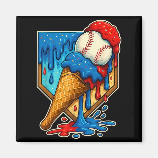 Imã Baseball Drip Ice Cream 6 7 Number 67 Six Seven Me (Frente)