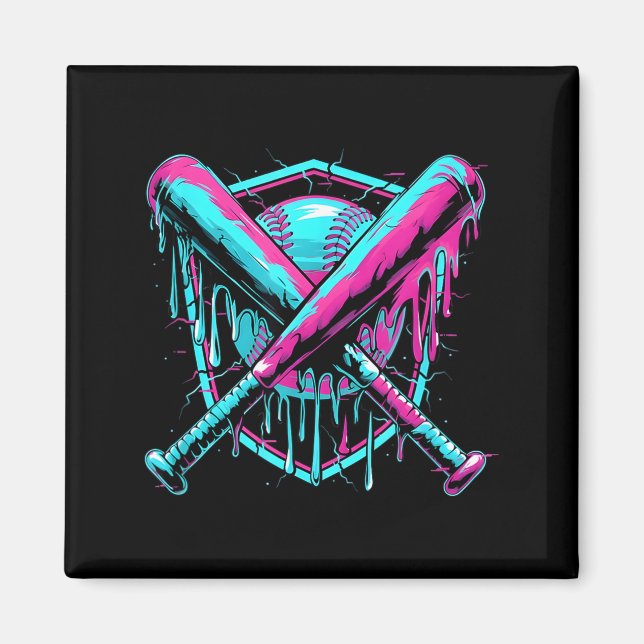 Imã Baseball Drip Ice-cream Dripng Baseball Bat Var Wa (Frente)