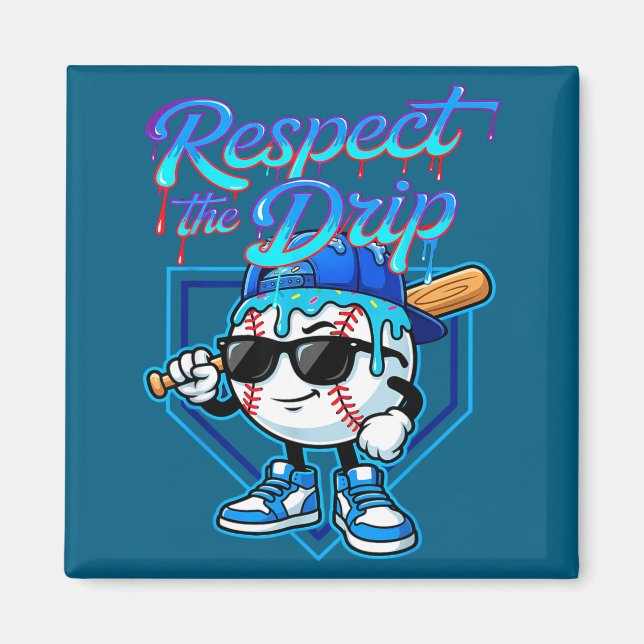 Imã Baseball Drip Ice Cream Respect The Drip Home Plat (Frente)