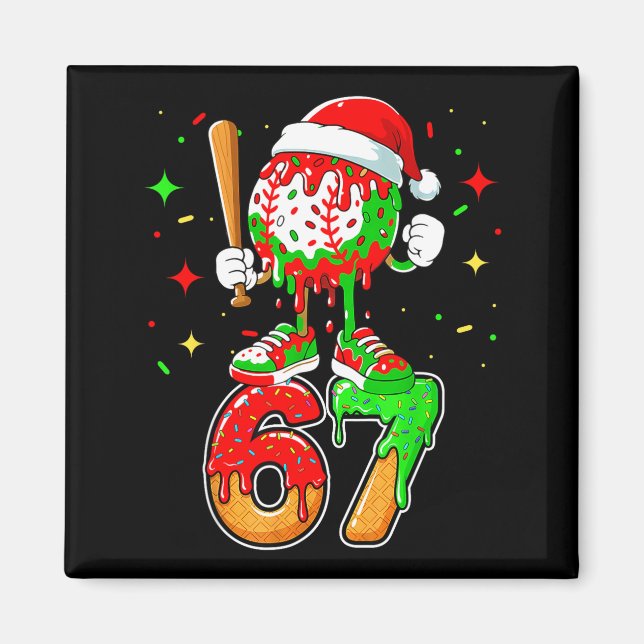 Imã Baseball Drip Number 67 Meme Ice Cream Dripng Chri (Frente)