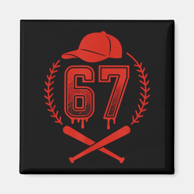 Imã Baseball Drip Number 67 Player Or 67th Birthday  (Frente)