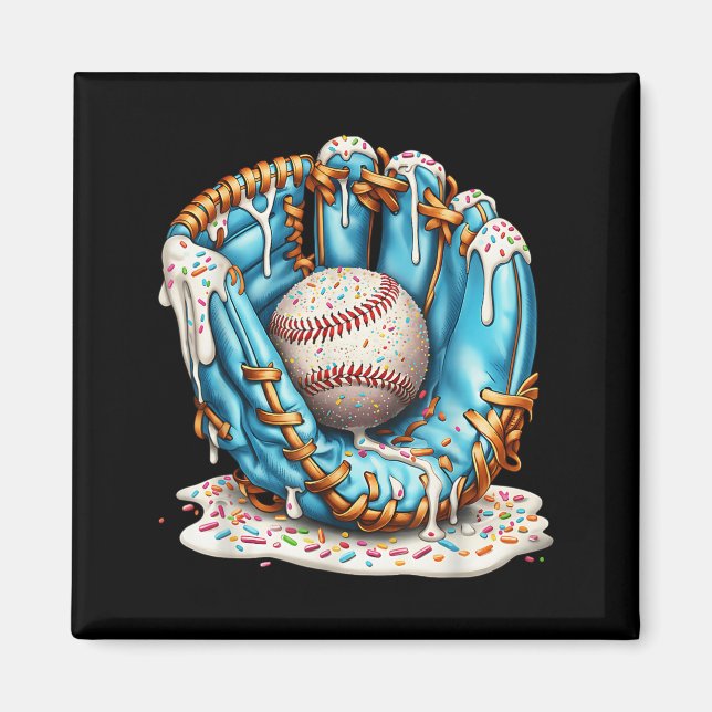 Imã Baseball Glove Ice Cream Drip With Sprinkles Men B (Frente)