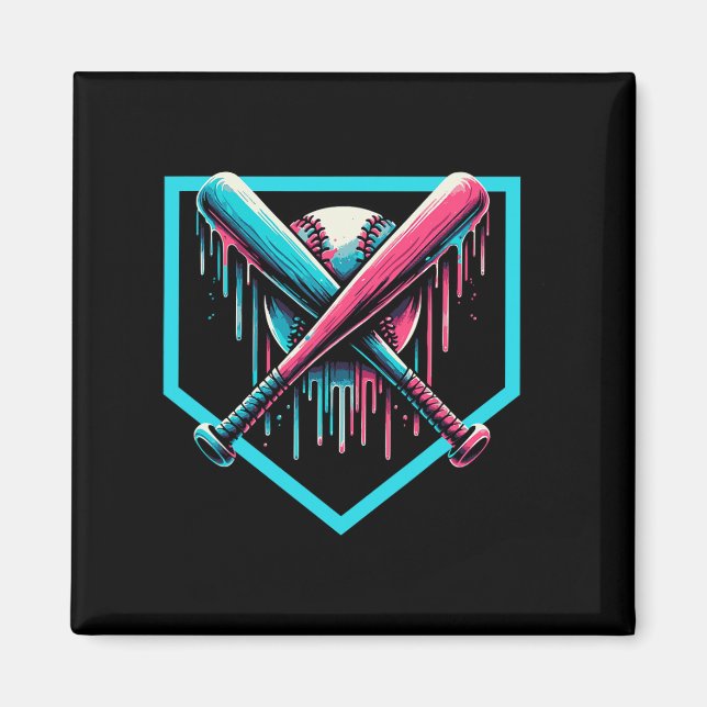 Imã Baseball Home Plate Drivers Boys Baseball Bat (Frente)