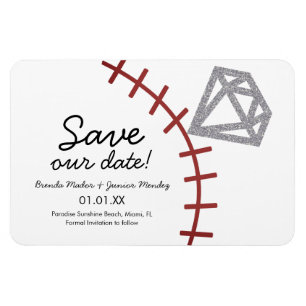 Ímã Baseball Homerun Diamante Joia Salve A Data